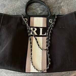 Lily & Bean Monogram Jumbo -- Canvas Tote - "RL" initials